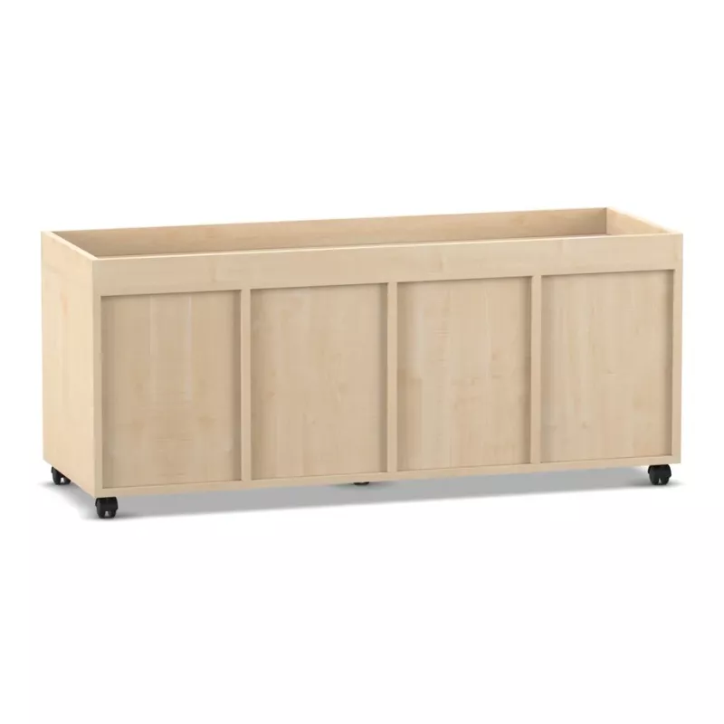 Pflanzenkasten, Blumenkasten, Holzkonstruktion, Rollen, neutrale Holzfarbe