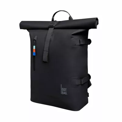 Rucksack, Rolltop, Schwarz, Vorderfach, Tragegriff
