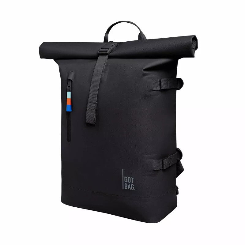 Rucksack, Rolltop, Schwarz, Vorderfach, Tragegriff