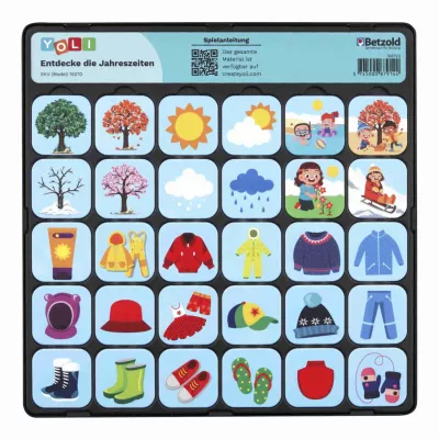 Kinder-Poster, Jahreszeiten, Kleidung, Wetter, Spielset