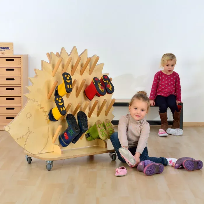 kinder, schuhständer, spielzimmer, holz, schuhpausen