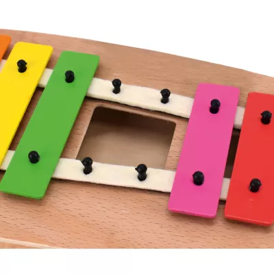 Holzspielzeug, Xylophon, Musikinstrument, Bunte Platten, Hämmerchen