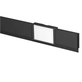 Info Rail Wandleiste schwarz, 1 m mit 4 schwarzen Schildern