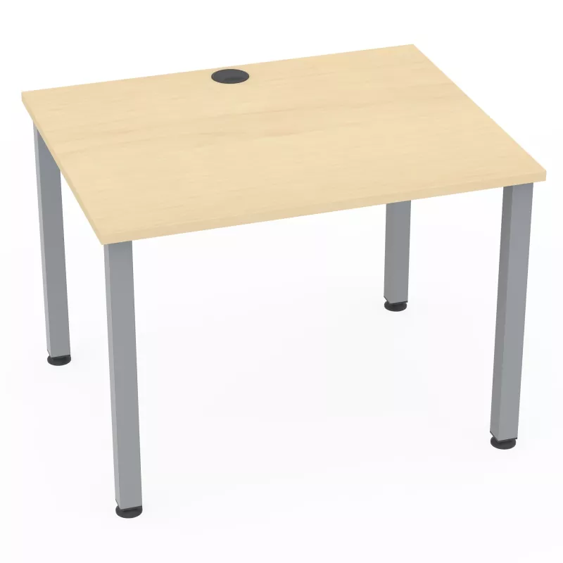 Schreibtisch, Holztisch, Metallbeine, rechteckiger Tisch, Kabelmanagementöffnung