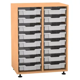 Regal PRO, 99,1 x 73,1 x 48 cm, mit Sichtrückwand und 16 Boxen