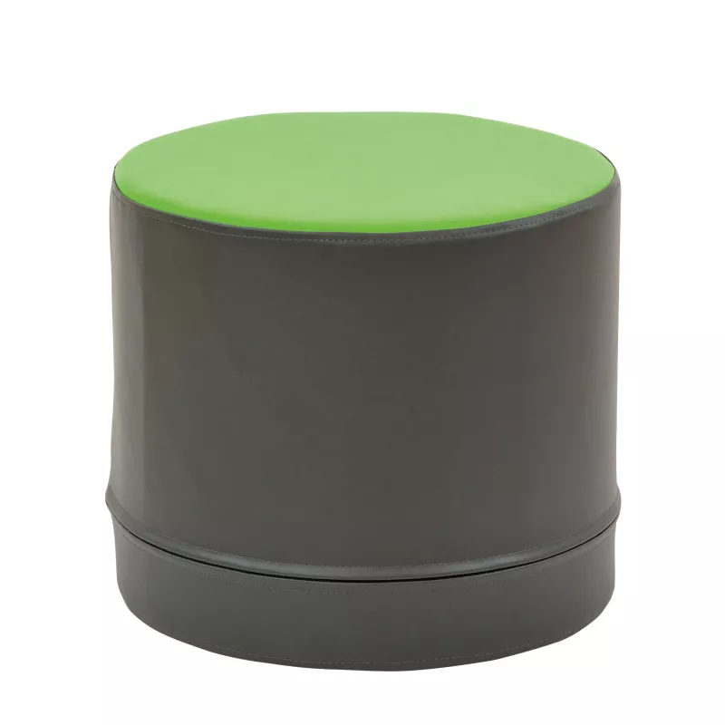 Hocker, Sitzwürfel, Kunstleder, Grün, Grau