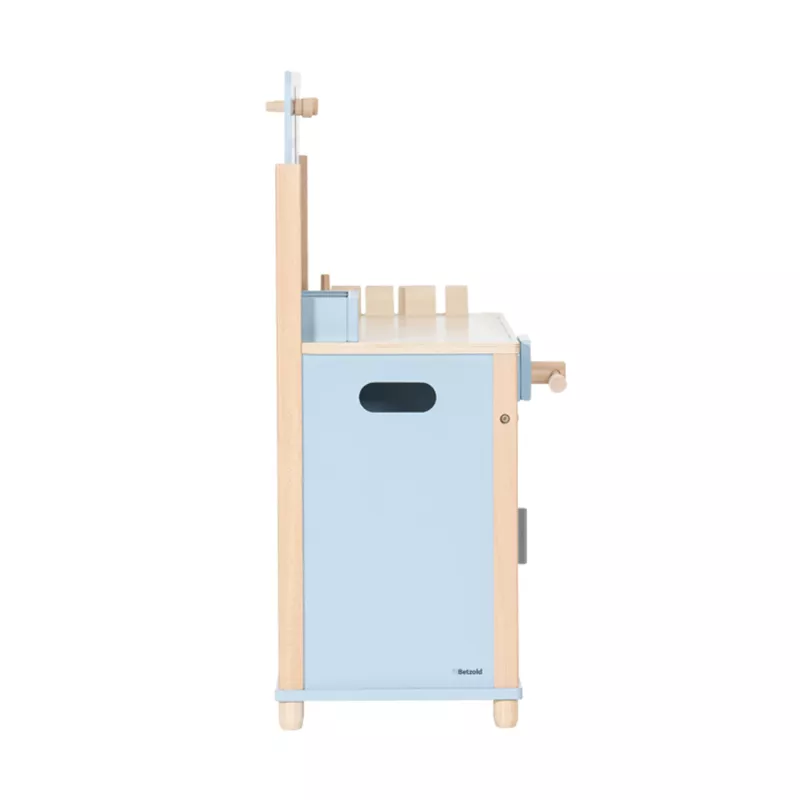 Kinderwerkbank, Holzwerkbank, Blau, Holz + Metall, Kästen-Design