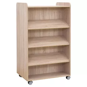 Flexeo® Bücherwagen schmal, 3 Schrägablagen je Regalseite