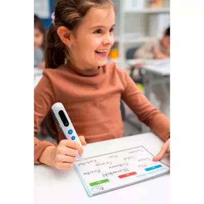 Lernstift, Lesestift, weiß-blau, Sprachlernwerkzeug, Scanfunktion