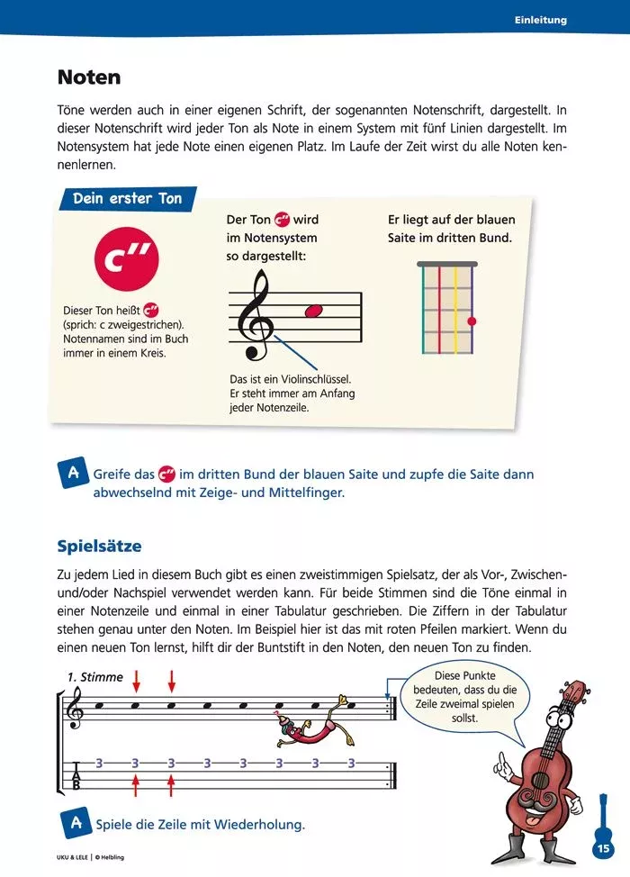 Noten, Notenschrift, Gitarren Illustration, Musikinstrument, Notenlehre