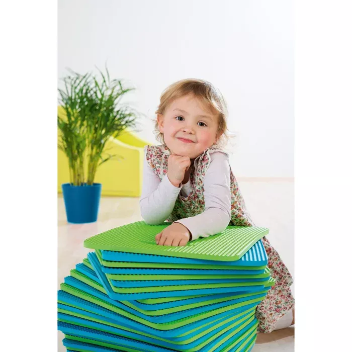 Kleinkind Spielmatte, Puzzlematte, Grün blau, Kinderzimmer Spielzeug, Kleines Kind