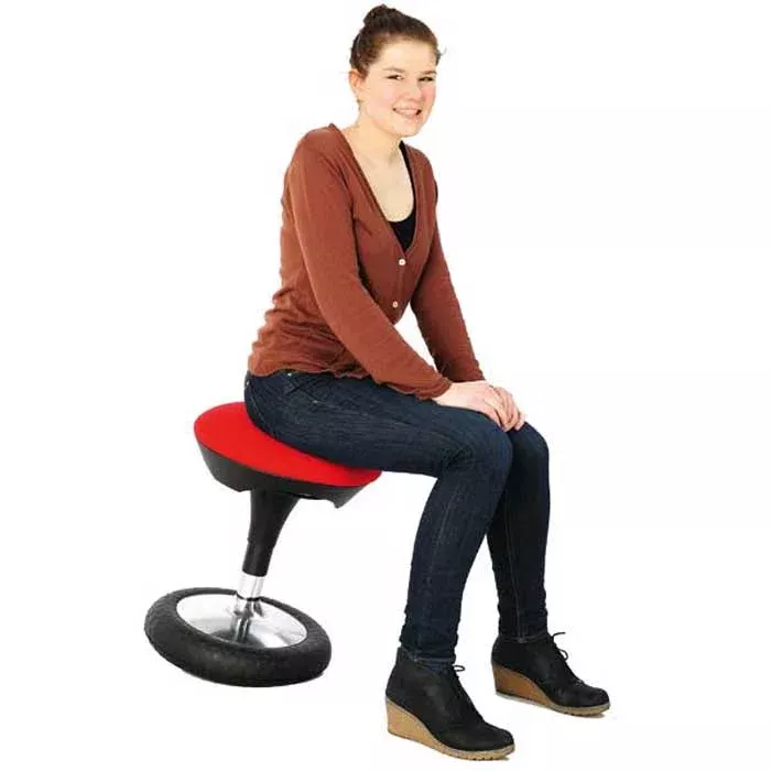 Sitzhocker, Bürostuhl, Roter Sitz, Kissenstuhl, Gummi-Rad