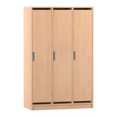 Schrank, Kleiderschrank, 3-türig, Holzoptik, Griffleiste