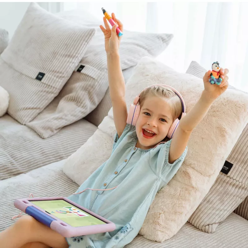 Kindertablet, Kinderkopfhörer, USB-Headset, Pad mit Hülle, Spielzeugfigur