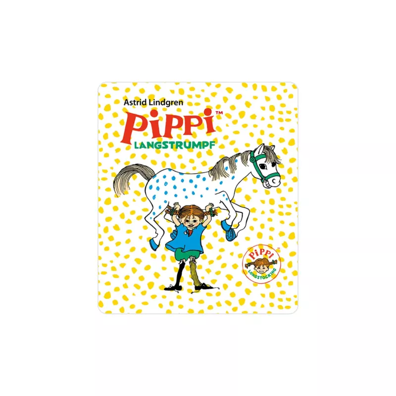 Kinderbuch, Pippi Langstrumpf, Pferd, Illustration, Gelb Punkte