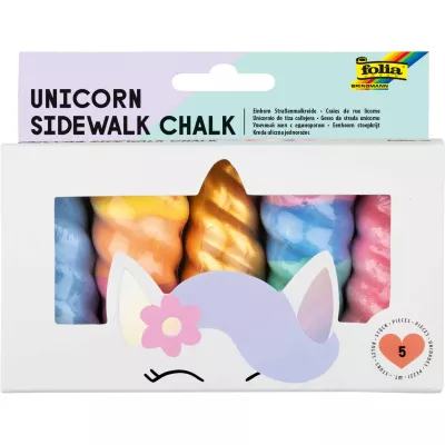 Einhorn, Straßenmalkreide, Twist, Pastellfarben, 5 Stück