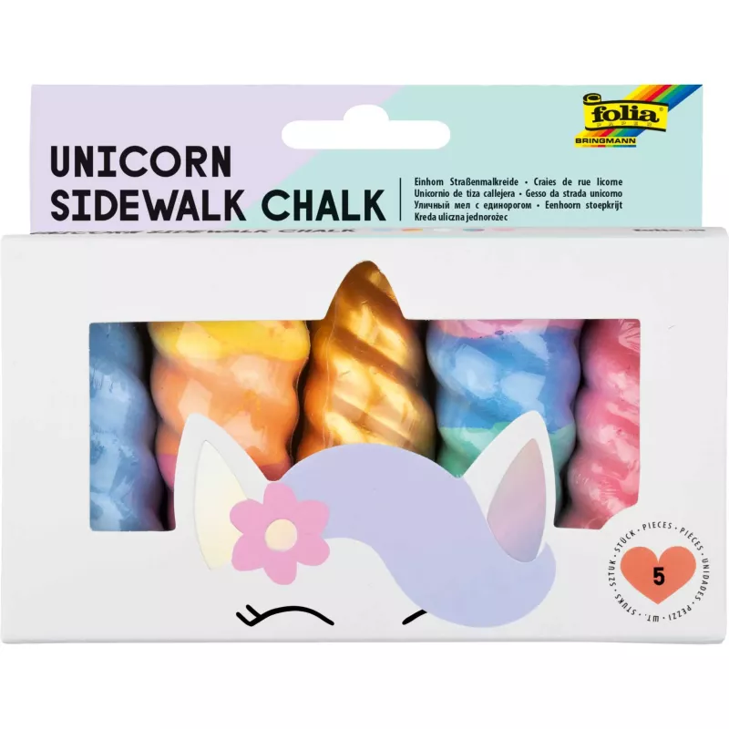 Einhorn, Straßenmalkreide, Twist, Pastellfarben, 5 Stück