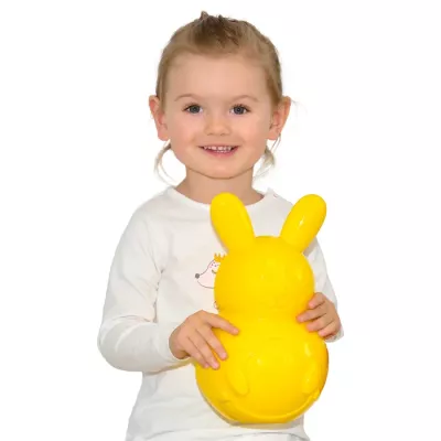 Kind, Spielzeug, Gummi, Gelb, Hase