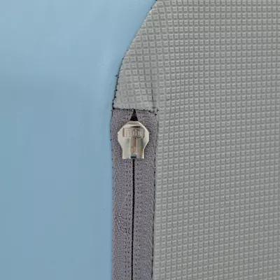 Zipper, Reißverschluss, Sichtbar, Kunstleder?, Blaue Wand