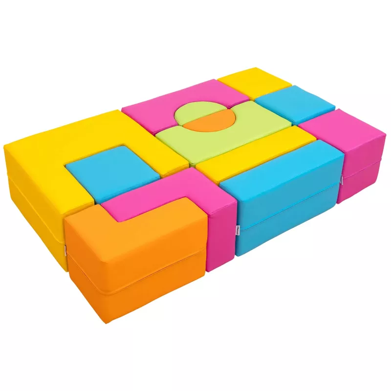 Sitzmodul, Kindersofa, Würfelpuzzle, bunte Polster, Baustein- Sofa