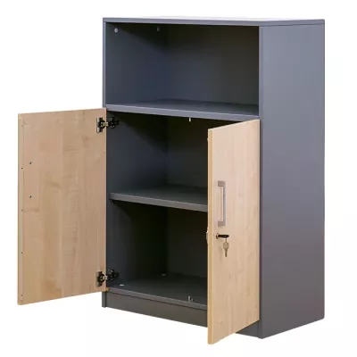 Schrank, Türschrank, Holzoptik, Metallschrank, Aufbewahrung