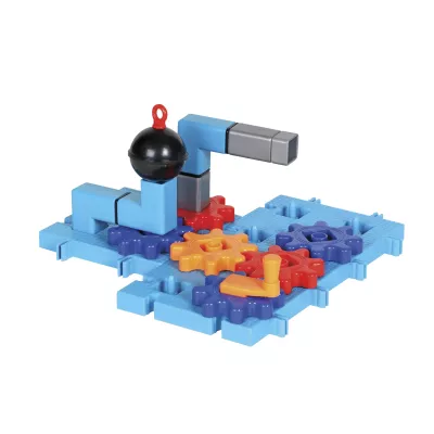 Konstruktionsspielzeug, Zahnrad, Gehäuse, Blue base, Bewegliche Hebel