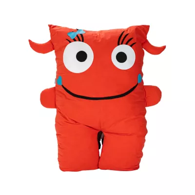 Kissen, Stofffigur, Monster, rot, Gesichtsmotiv