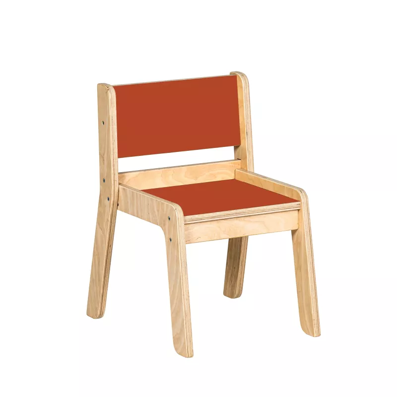Kinderstuhl, Holzstuhl, Rotbraun Sitz, Holzrahmen, Klassischer Stil
