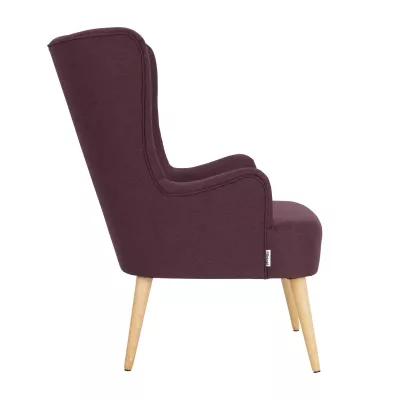 Sessel, Stoffstuhl, Upholstert, Waldholz-Buchenholz-Farbstuhl, lila