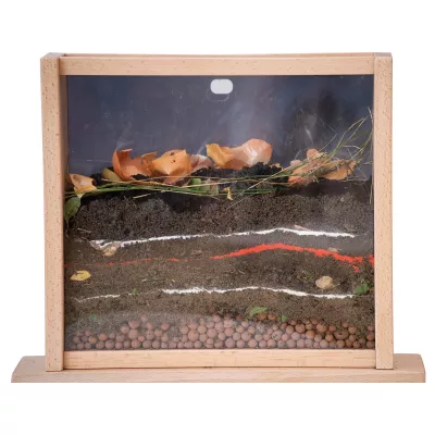 terrarium, insektenterrarium, mini-landschaft, bodenlayer, glas-front