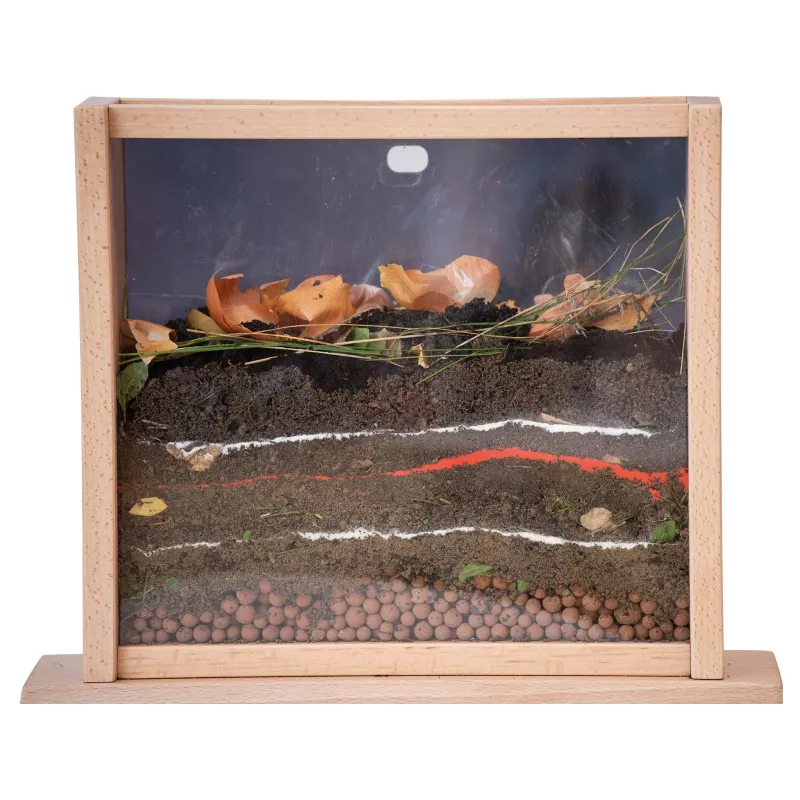 terrarium, insektenterrarium, mini-landschaft, bodenlayer, glas-front
