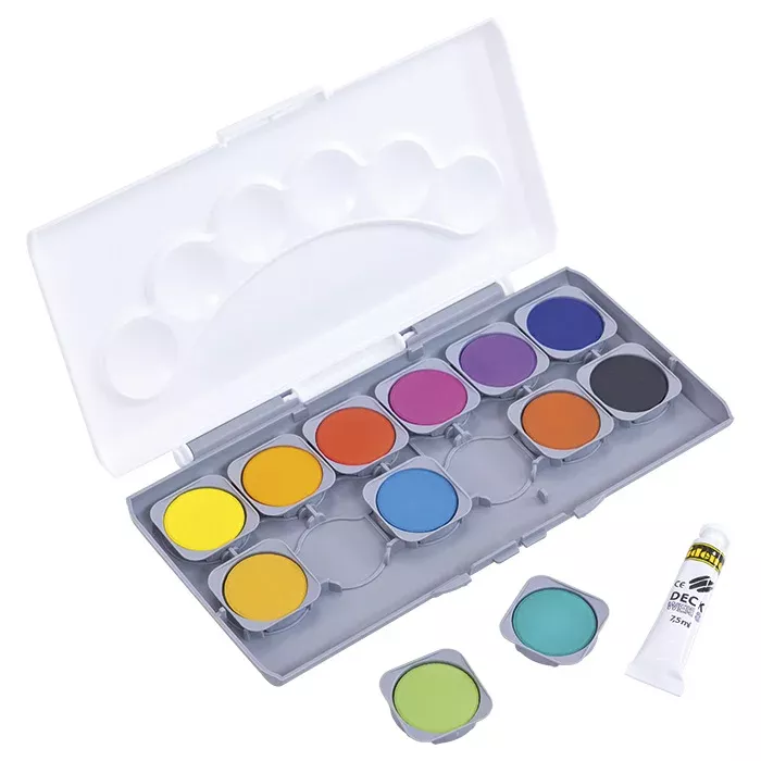 Aquarellfarben, Wassertöllchen, Künstlerset, Farbenpalette, Malfarben-Set