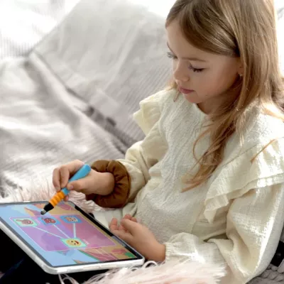 Kind, Tablet, Stift, Kinder-Tablet, Illustration