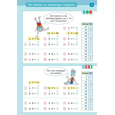 Matheübung, Multiplikation, Kinderbuch, Arbeitsblatt, Mathematik