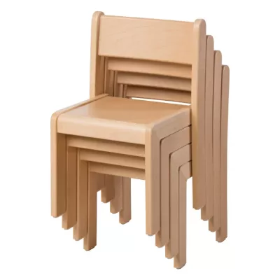 Holzstuhl, Kinderstuhl, Stapelhocker, Naturholz, Kleines Möbelstück