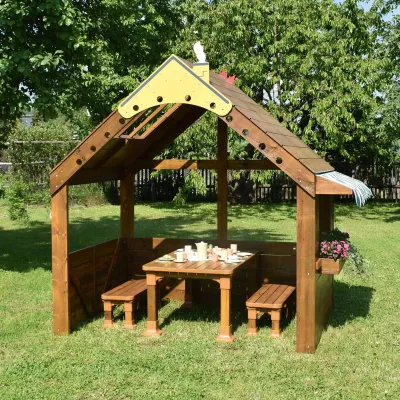 Holzpavillon, Kletterdach, Kleintisch, Gartenmöbel, Picknicktisch