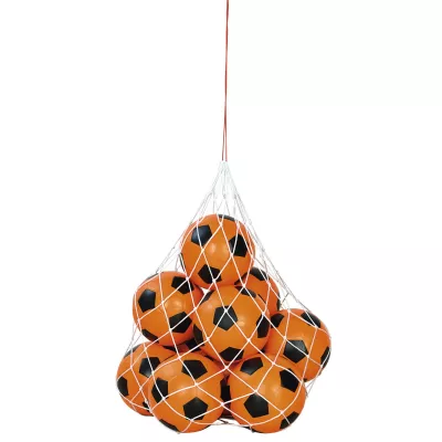 fußballbälle, trainingsbälle, netztasche, oranges Ball, Sportausrüstung