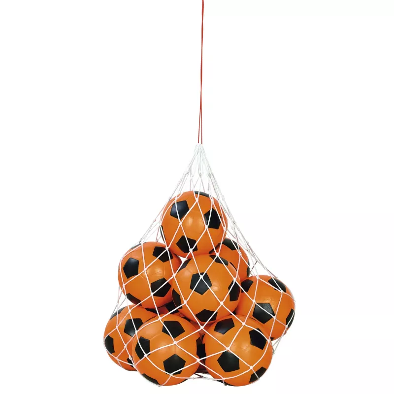 fußballbälle, trainingsbälle, netztasche, oranges Ball, Sportausrüstung
