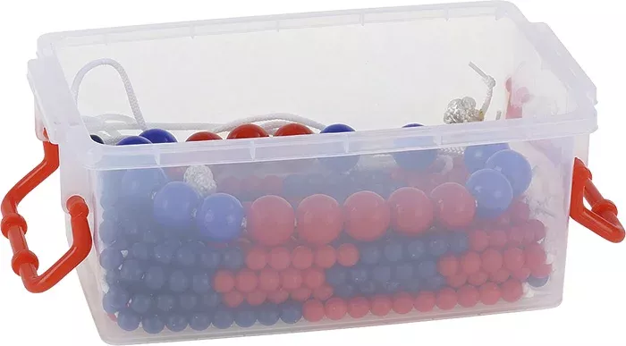 Kugelperlen, Puzzleperlen, Bead Box, Kunststoffbox, Bunte Perlen