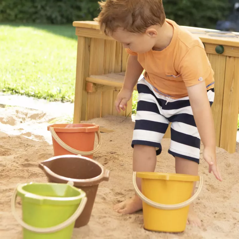 Kinder, Eimer, Sandkasten, Spiel, Vorstellung