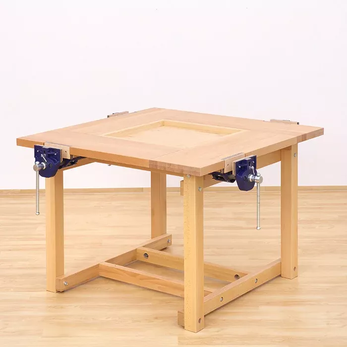 Werkbank, Werkbanktisch, Holzwerkbank, Klemmwerkbank, Tisch mit Zwingen