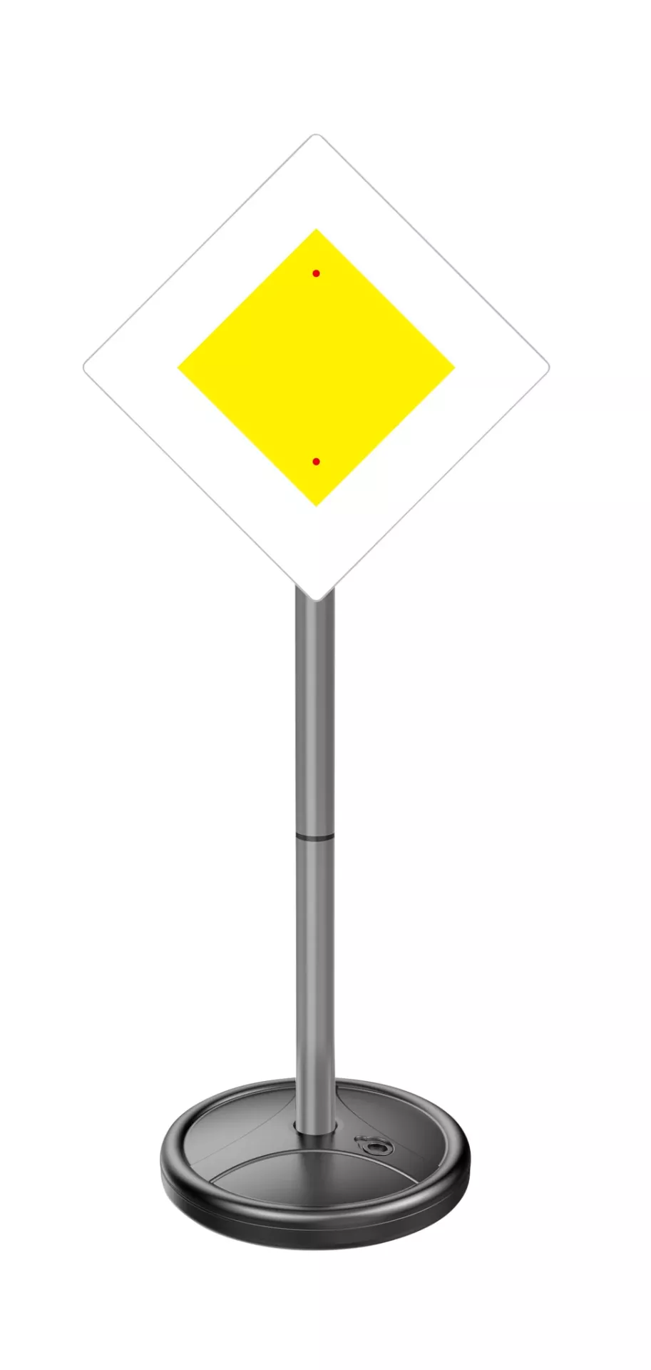 Verkehrszeichen, Warnschild, Gelb/Quadrat, Standfuß, Stativ