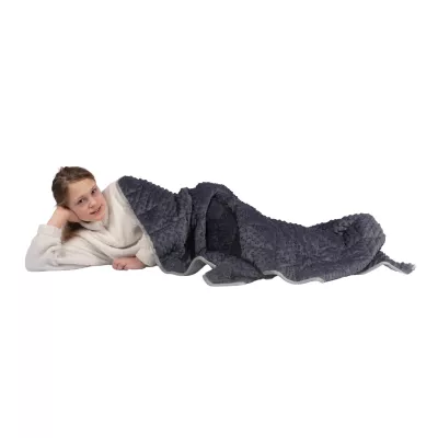 Decke, Fleece, grau, gemustert, Kuscheldecke
