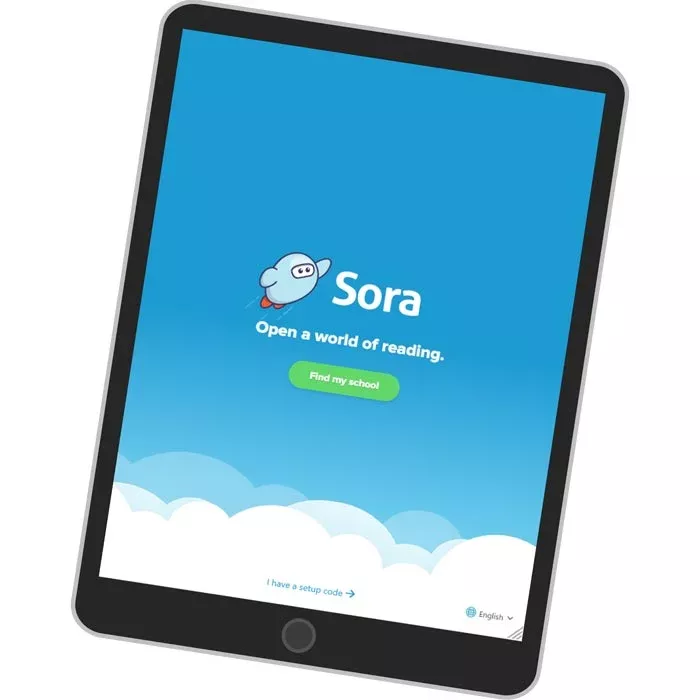 Tablet, Blaue Bildschirm, Wolken-Design, digitales Gerät, Sora-App