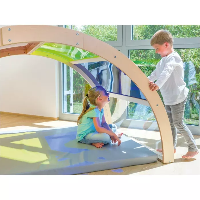 Kinder, Spielraum, Kletterbogen, Matte, Holzrahmen