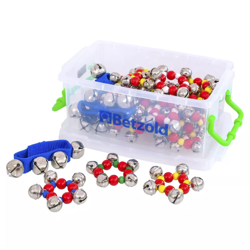 Jingle Balls, Klingelspiel, Kunststoffkugeln, Schnur/Beutel mit Bällen, 1-2 cm Größe