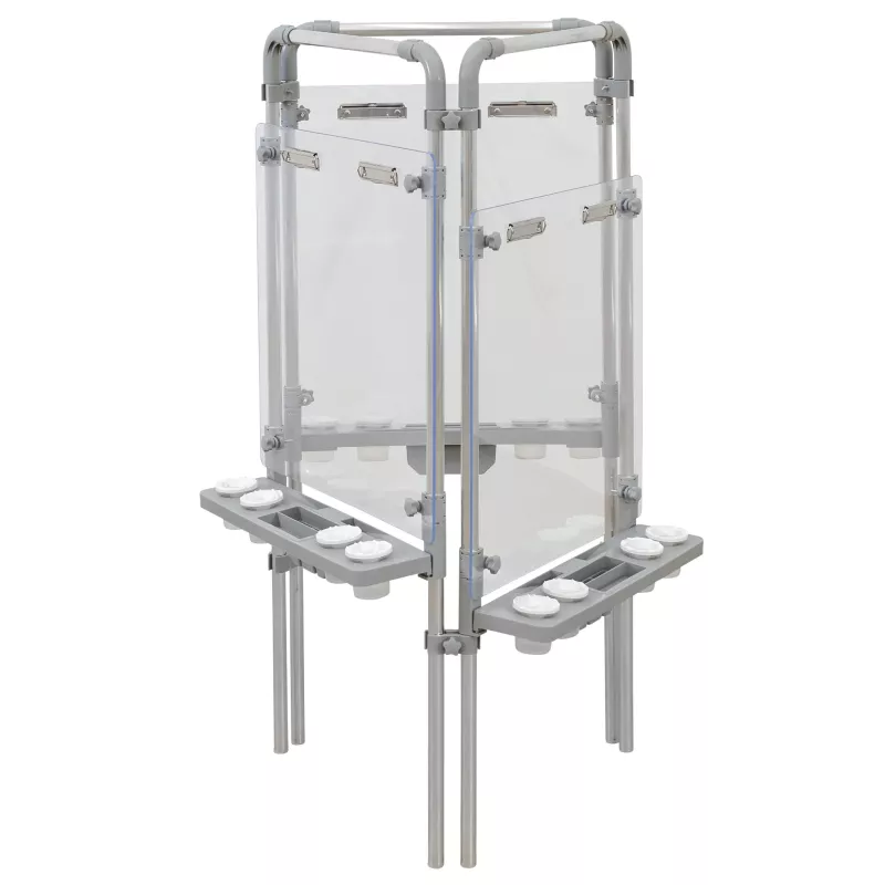 Laboratorium-Schutzenräumung, Glaswand, Aluminiumrahmen, Korbhalter, Sichtbox