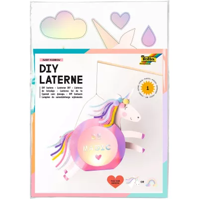DIY Laterne, Einhorn, Papierkunst, Be Magic, Rosa Gradient