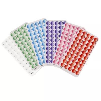 Pillen, Farbpunkte, Punktaufkleber, bunte Blister, Farbdotten