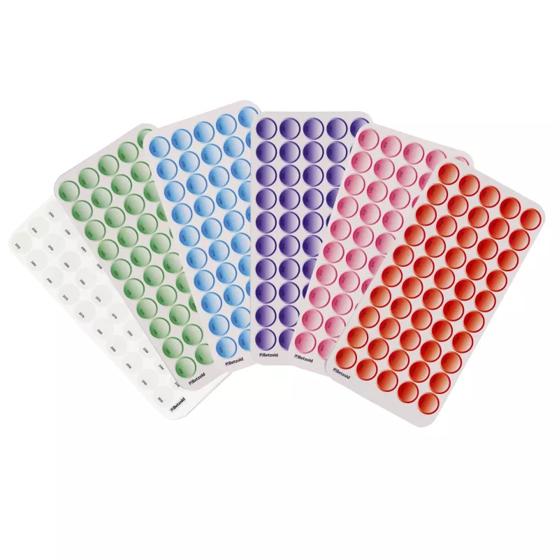 Pillen, Farbpunkte, Punktaufkleber, bunte Blister, Farbdotten